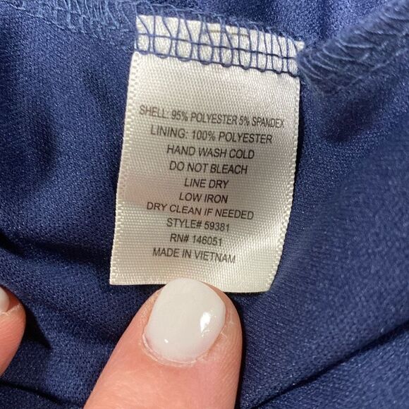 Monteau Navy & White Flutter Sleeve Dress Size Large - Picture 6 of 6